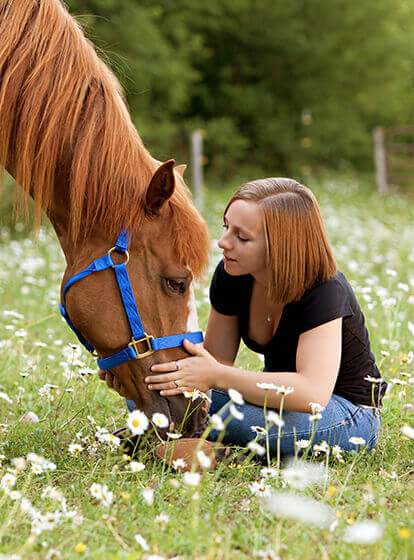 Girl with horse mobile